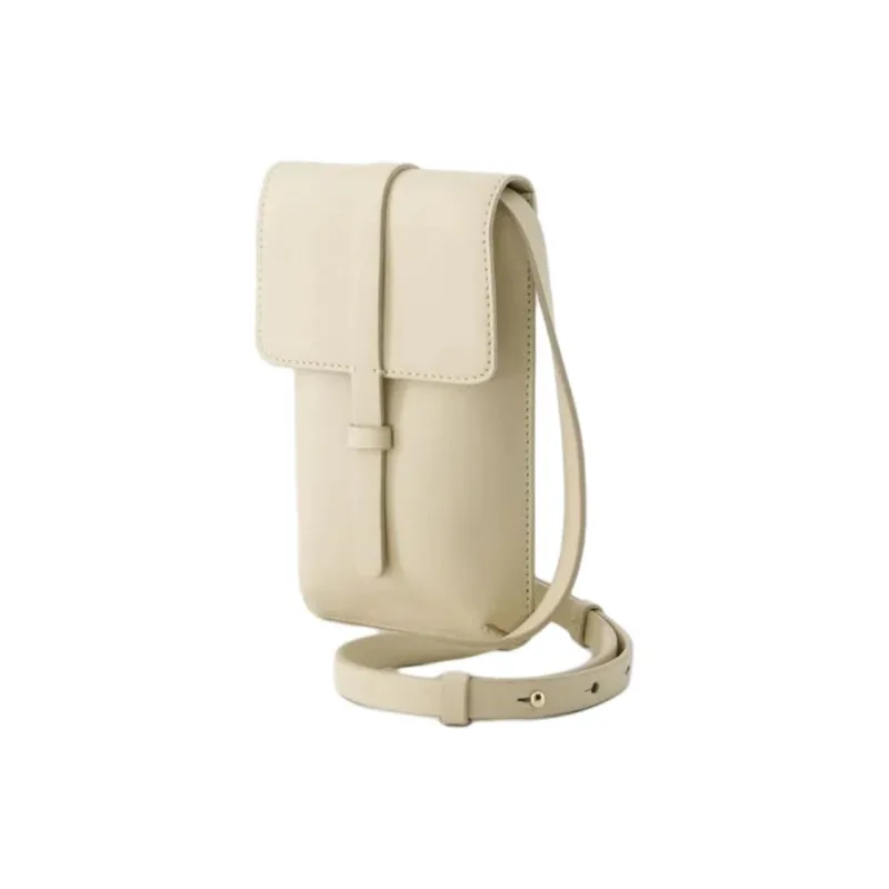 INES DE LA FRESSANGE Calfskin Shoulder Bag, Crossbody Bag Women's Beige-1