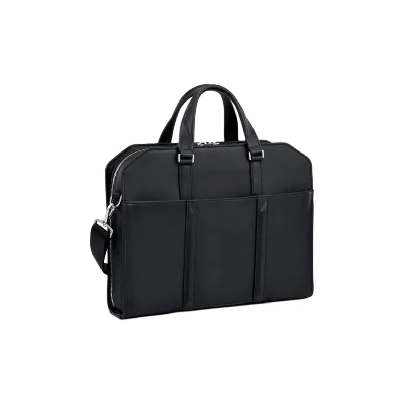 TUMI Leather One Shoulder Crossbody Laptop Bag Unisex Black-1