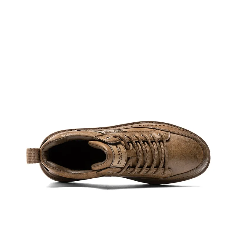 Mulinsen Warm Anti-Slip And Wear-Resistant Height Increasing Mid-Top Skateboard Shoes Men's-5