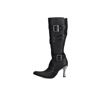 NEW ROCK Knee-high Boots 10cm Women's Black
