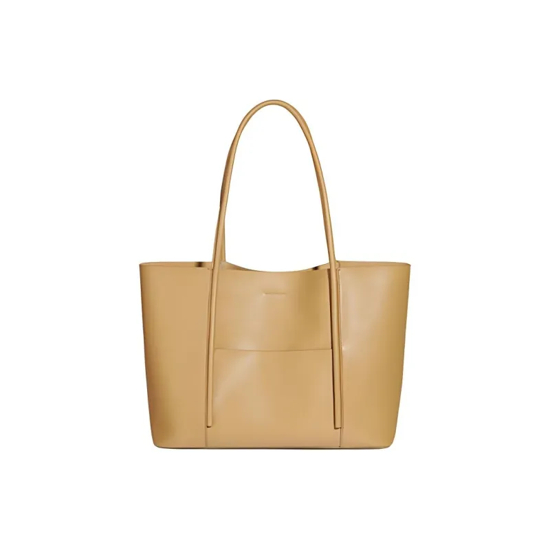 NIUMJ Cow Leather Handbag, Shoulder Bag Tubas Women's Apricot/Black/Caramel/Milk Tea-9