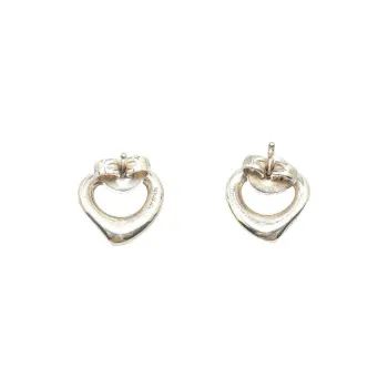 TIFFANY & CO. 20th Century Elsa Peretti Sterling Silver Open Heart Push Back Earring Earrings