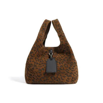 COURONNE Anti velvet Cowhide Handbag, Crossbody Bag Regular Women's Leopard Brown