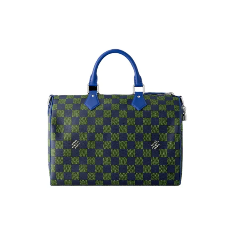 LOUIS VUITTON Speedy Bandouliere 40 Damier Heritage Blue Green-3