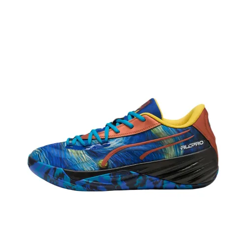 PUMA Wear resistant And Lightweight Low Top Basketball Shoes Unisex Blue