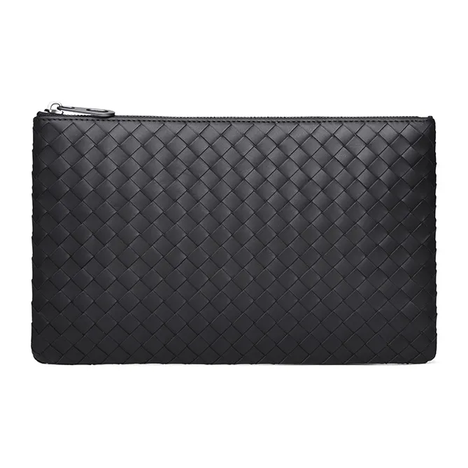 SEPTWOLVES Top Grain Cow Leather Handheld Bag Envelope Bag Clutch Regular Unisex Black-1