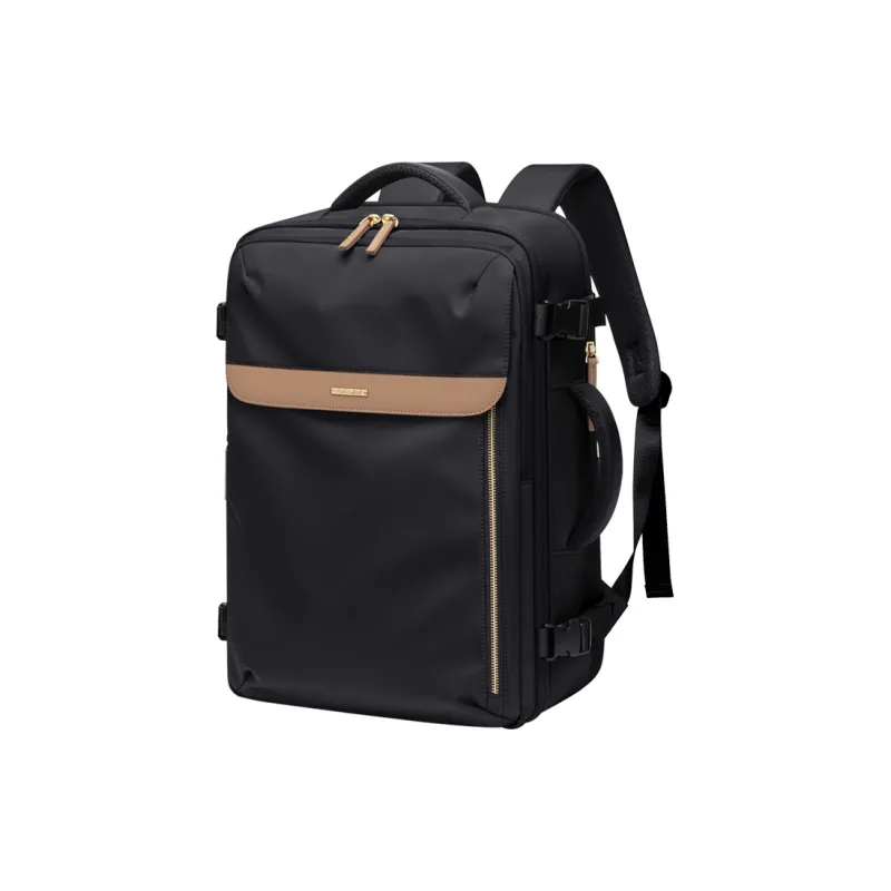 POLO Fabric Backpack Large Size Women's Milk Tea Apricot/Classic Black-5