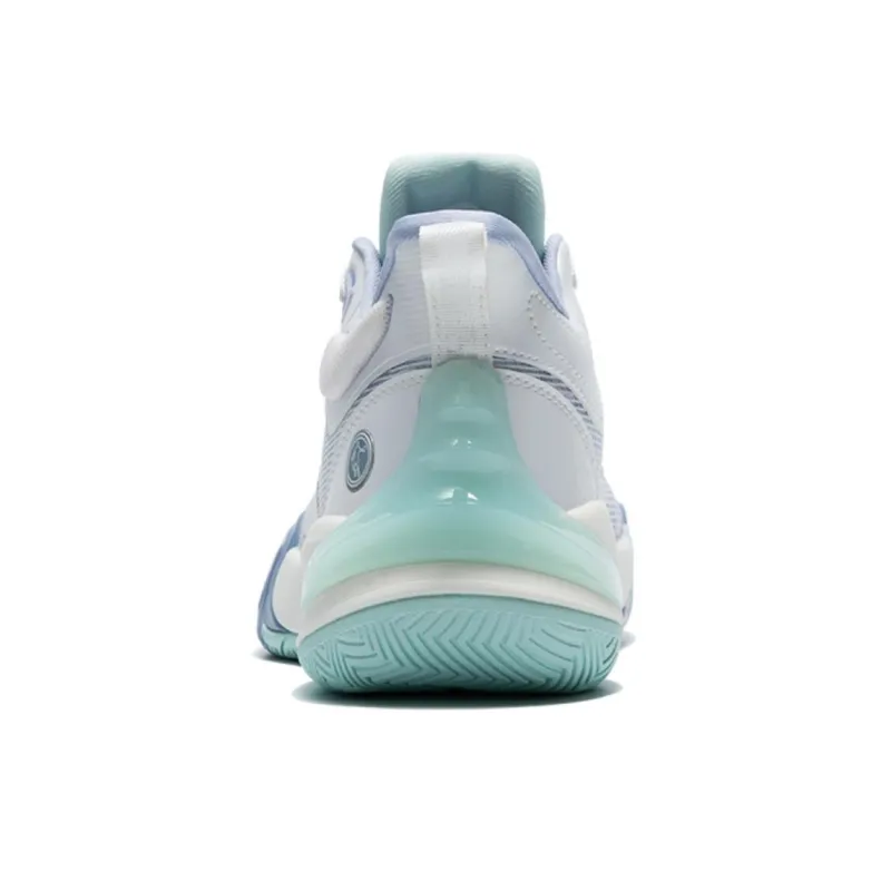 QIAODAN Cushioned Slip-Resistant High-Top Basketball Shoes Men's White Purple-3