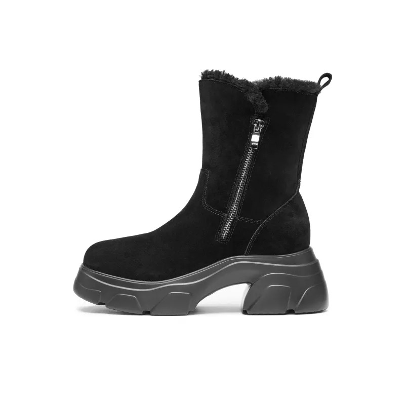 Staccato Warm And Wear Resistant Crew Snow Boots Women's Black-0