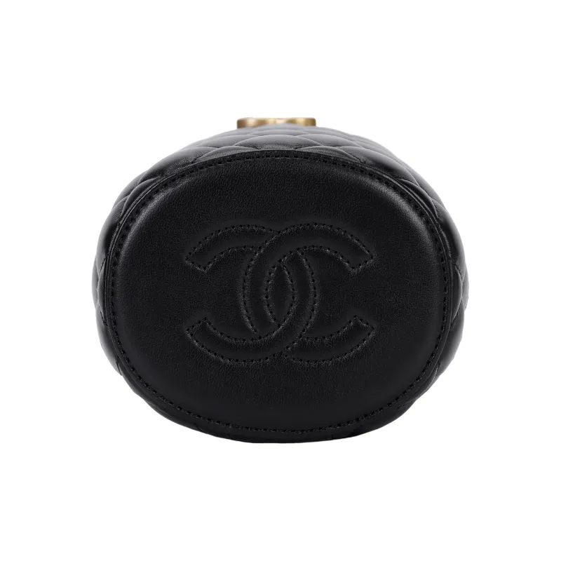 CHANEL Lambskin Box Shaped Bag, Shoulder Bag, Crossbody Bag Women's Black-3