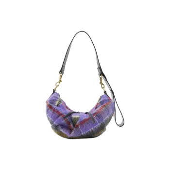 Vivienne Westwood Velvet Nylon Shoulder Bag Small Size Men's Purple & Multicolor