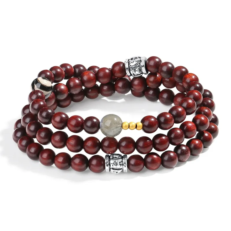 PUTUOSHANWENCHUANG Green Sandalwood Bracelets Unisex-6