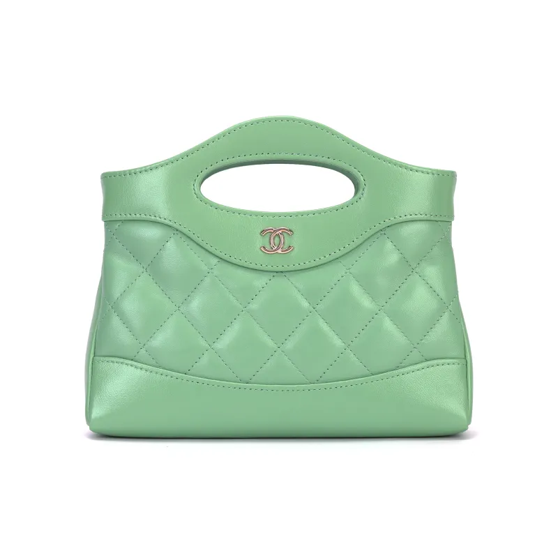 CHANEL Polished Lambskin Handbag, Shoulder Bag, Crossbody Bag Mini Women's Green-0