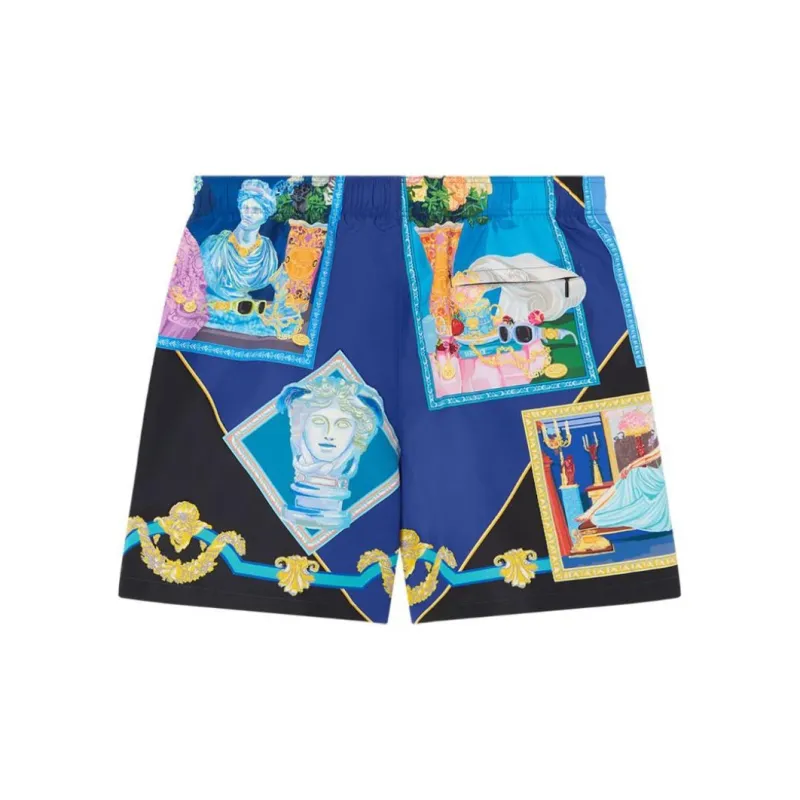 VERSACE Graphic Printed Drawstring Swim Shorts-1