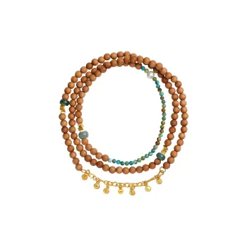 Moon Seal Hundred Rivers Laoshan Sandalwood Necklaces Unisex