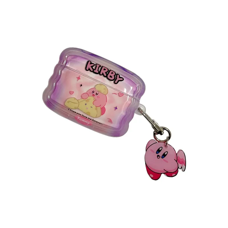 Baohuguang Compatible With AirPods 1/2/3 TPU Cartoon Cute Pink Kirby Creative Fully Enclosed Protection Headphone Cases-1