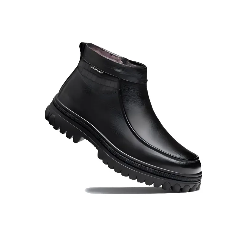 Beidouniao Warm Short Snow Boots Men's Black-2