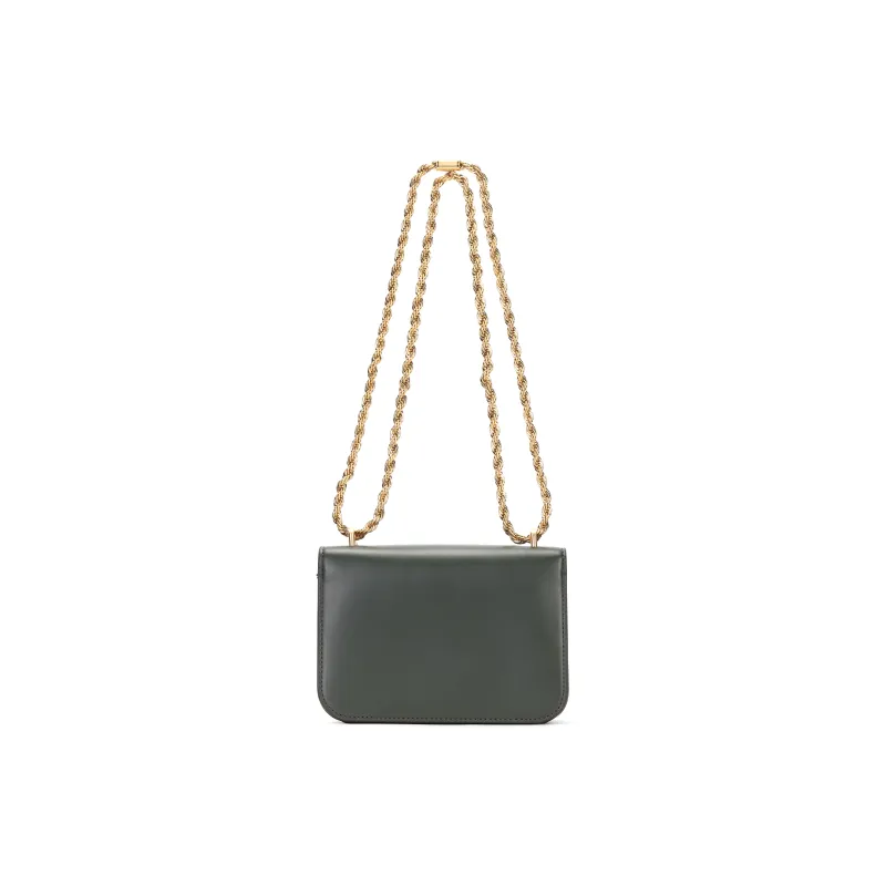 TORY BURCH Eleanor Cow Leather Shoulder Bag, Crossbody Bag Trumpets Women's Vine Green-2