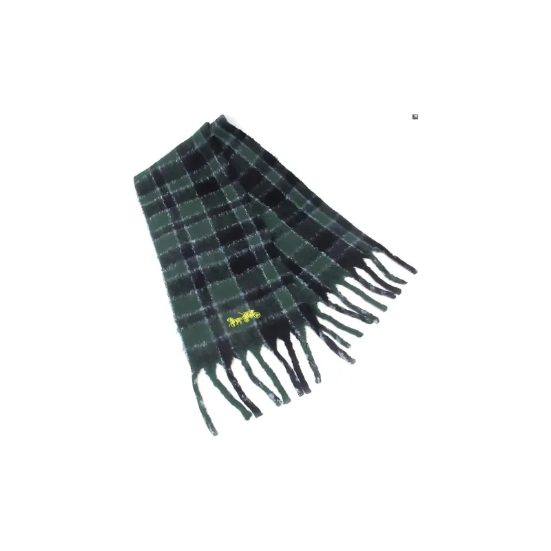 COACH Knit Scarves Women's Green-2
