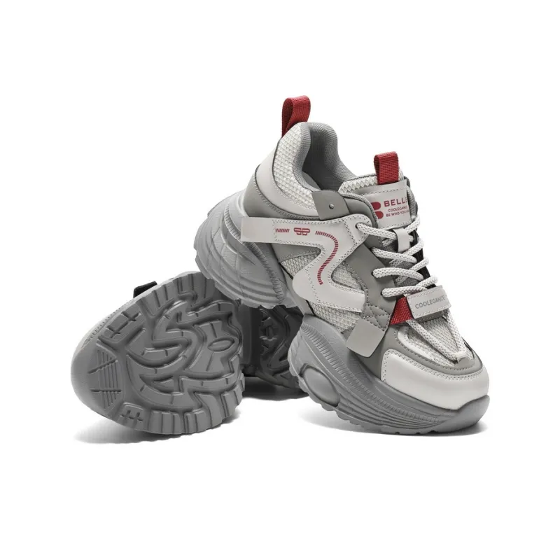 BELLE Low Top Chunky Sneakers Women's Gray-4