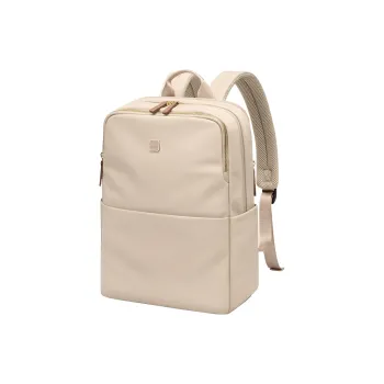 POLO Fabric Backpack Large Size Women's Milk Tea Apricot/Classic Black