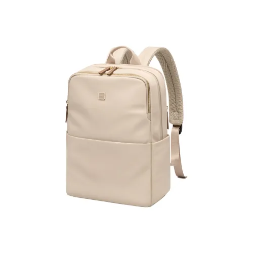 POLO Fabric Backpack Large Size Women's Milk Tea Apricot/Classic Black
