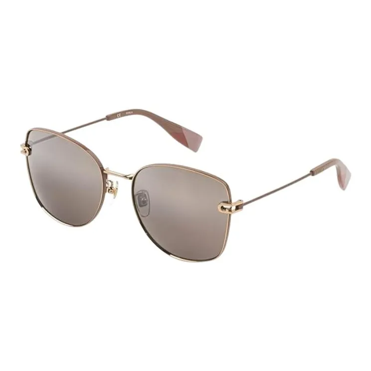 Furla Metal Square Sunglasses Women's Brown-0