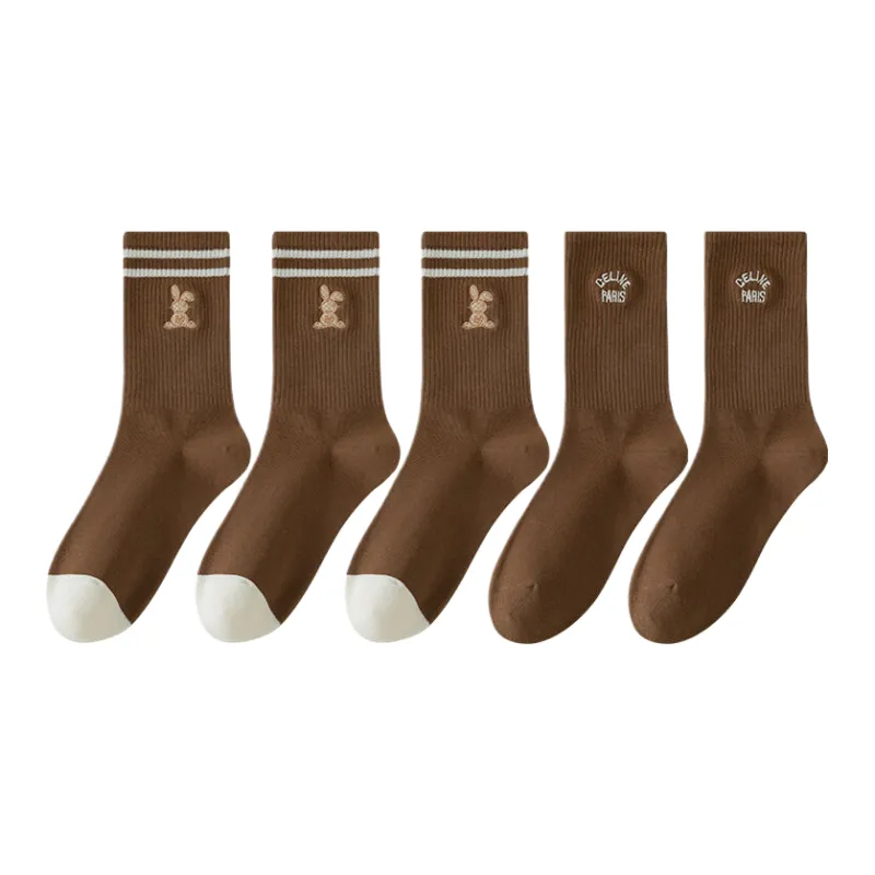 Lan Miao Mid Calf Socks Women's 5 Pack-4