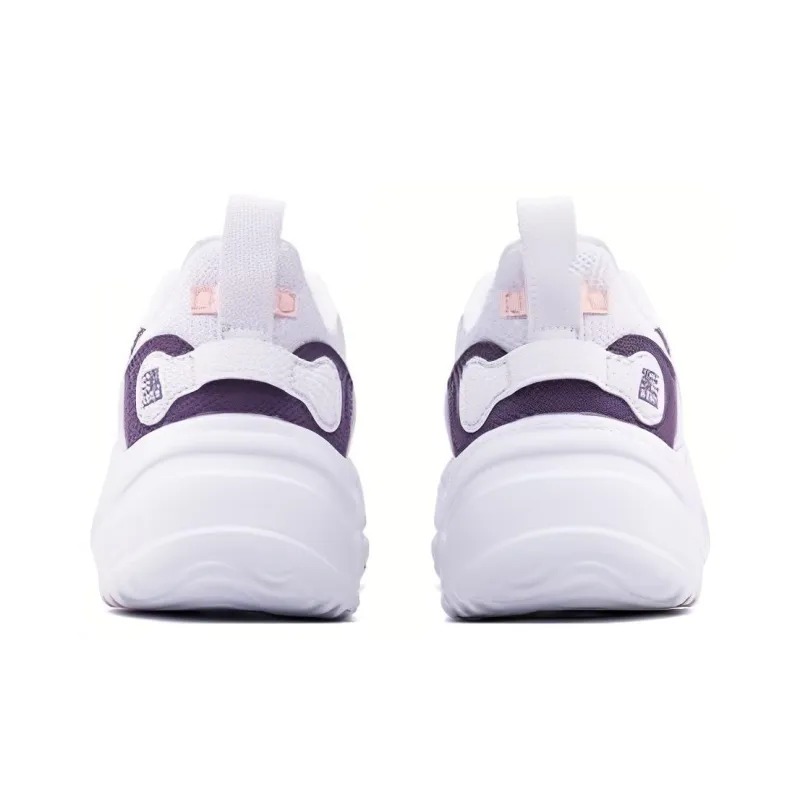 Erke Cushioned Anti Slip Wear Resistant Breathable Lightweight Low Top Casual Running Shoes Women's True White-3