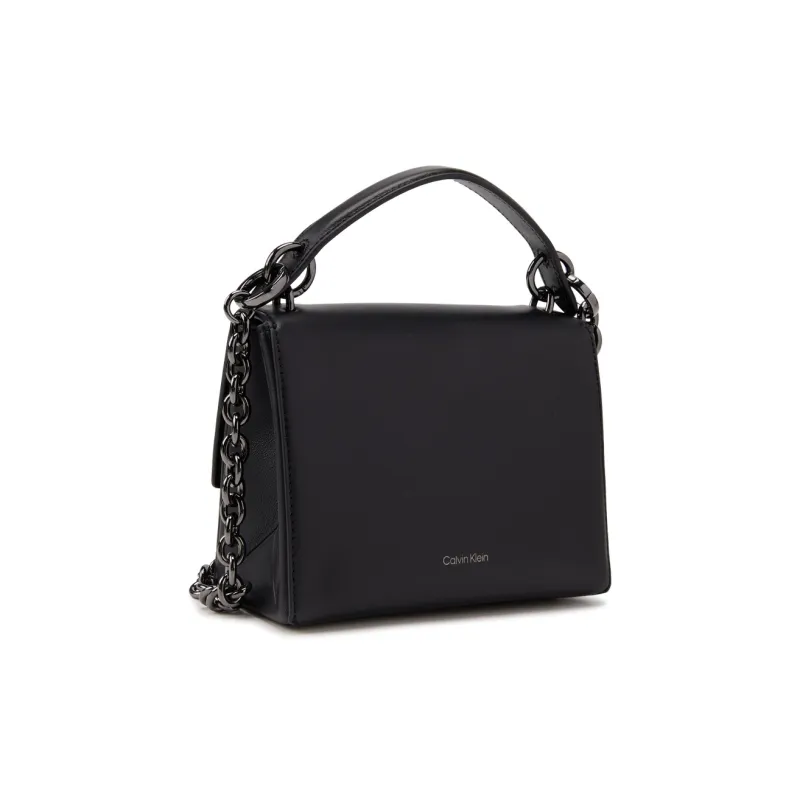 CALVIN KLEIN Sheepskin Handbag Medium Size Women's Space Black-2