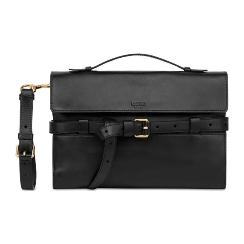 MOSCHINO Logo Embossed Shoulder Bag-0