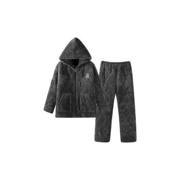 XIAFENYAN Pajama Set Men's Charcoal Gray