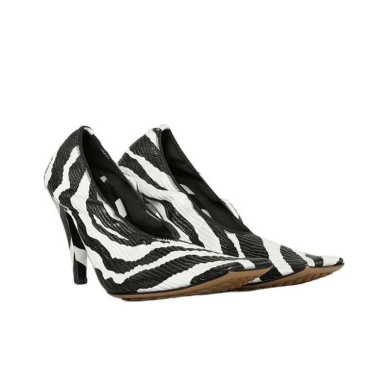 Bottega Veneta Cone Heel High Heels 8.5 Cm Women's Black White-2