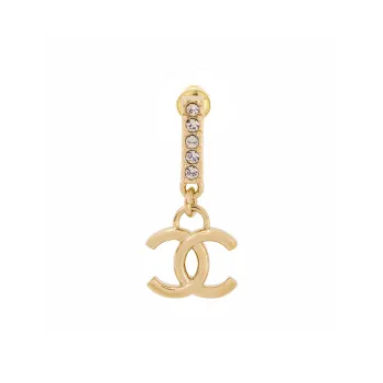 CHANEL Metal Earrings Women's Silver