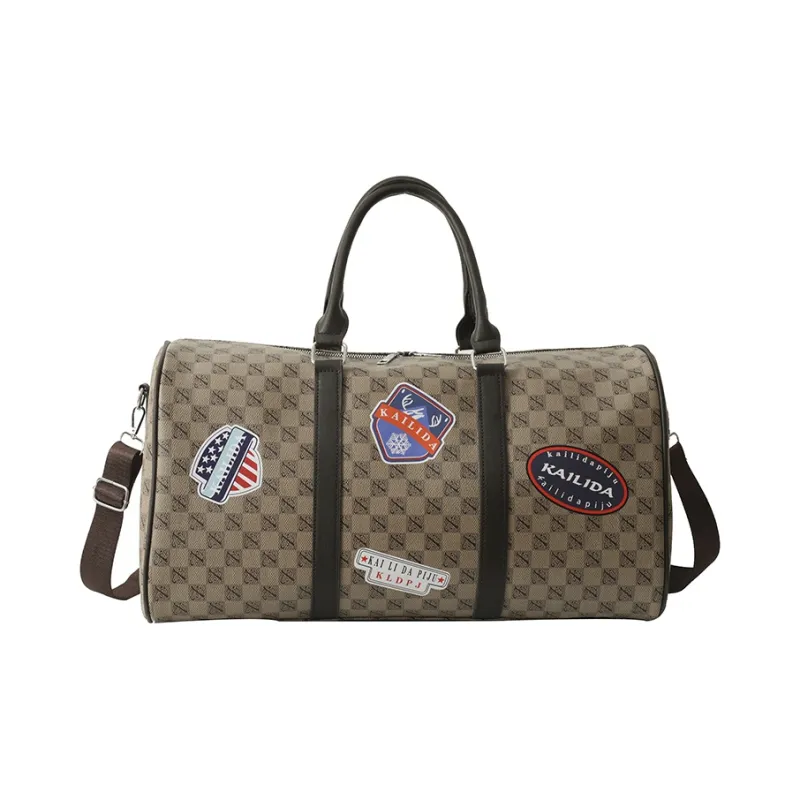 ResNonverba PU Travel Bag Unisex Black/Khaki/Brown-3