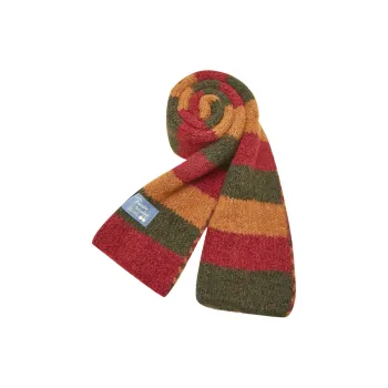Narandu Polyester Knit Scarves Unisex Green Red Yellow