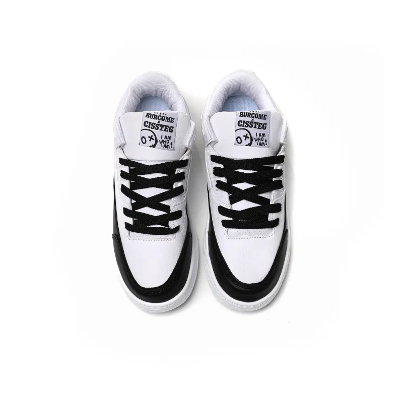 DD&OO Coverage Slip Resistant Waterproof Low Top Skateboard Shoes Unisex White Blue-9