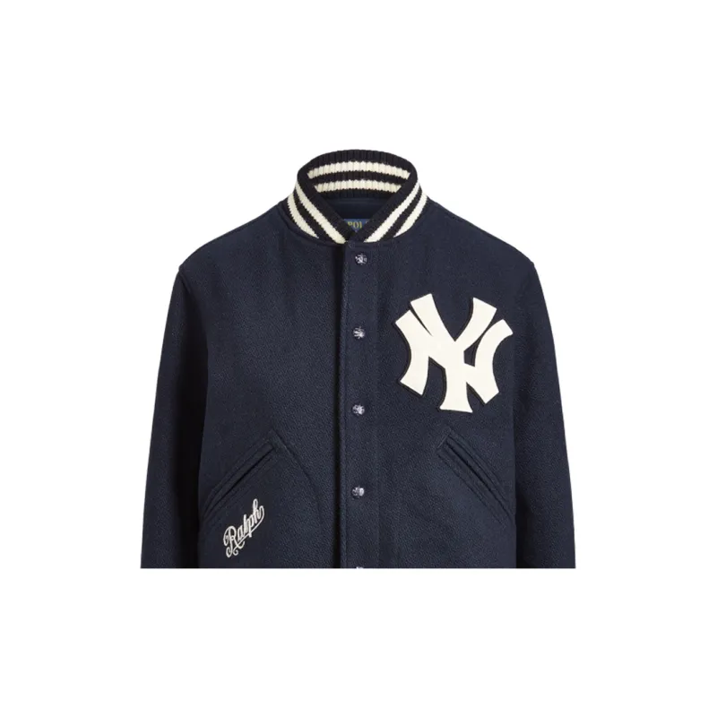 Polo Ralph Lauren SS22 Baseball Jacket Women's Marine Blue-4