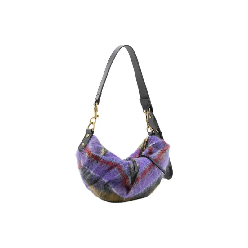 Vivienne Westwood Faux Suede, Nylon Shoulder Bag Trumpets Men's Purple & Multicolor-1