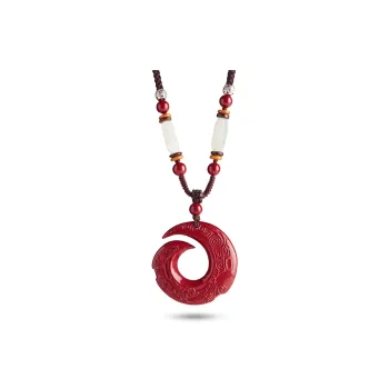 Moon Jewelry Reconstructed Cinnabar Jade Necklaces Unisex