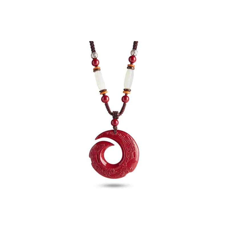 Moon Jewelry Reconstructed Cinnabar Jade Necklaces Unisex-0