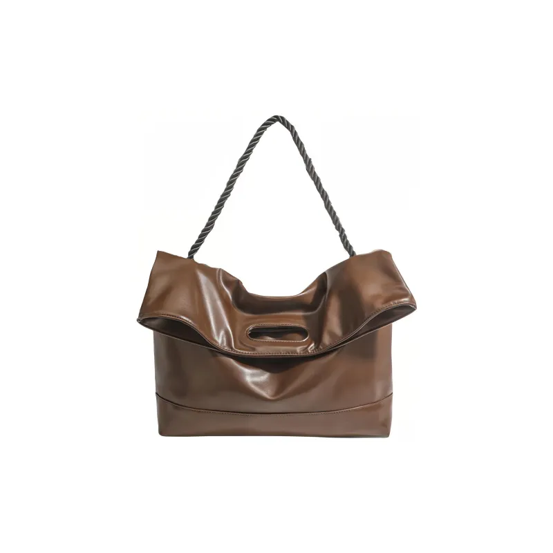 Aini Rabbit Polyester Pu Tote Shoulder Bag, Crossbody Bag Unisex Black/Leather Black/Leather Brown-7