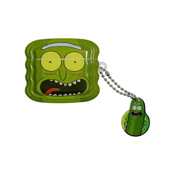 Baohuguang Compatible With AirPods 1/2/3 TPU Creative Cartoon Rick And Morty Pickled Cucumber Headphone Cases