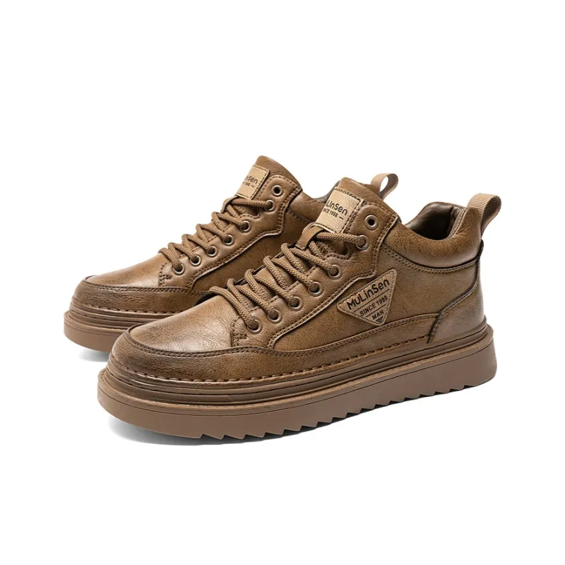 Mulinsen Warm Anti-Slip And Wear-Resistant Height Increasing Mid-Top Skateboard Shoes Men's-3