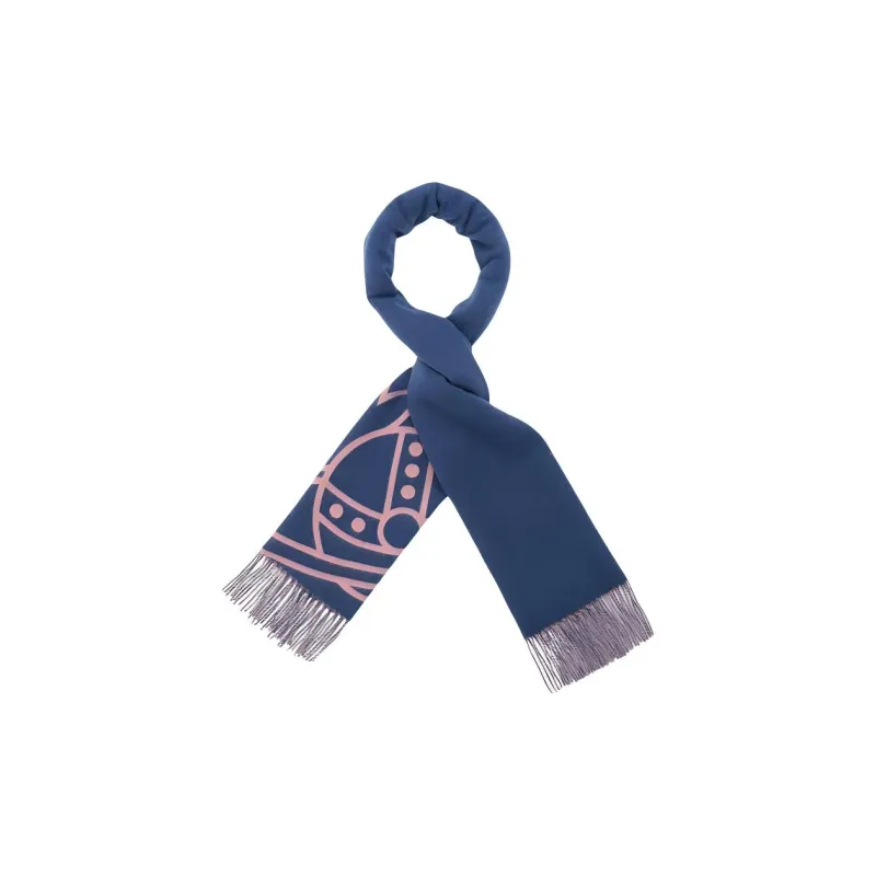 Vivienne Westwood Wool Knit Scarves Unisex Marine Blue-4