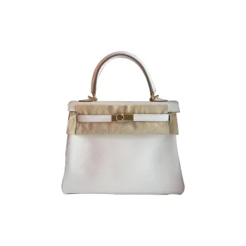 HERMES Kelly Swift Calfskin Kelly Bag Handbags Regular Women's M4 Gris Pale Cream Gray