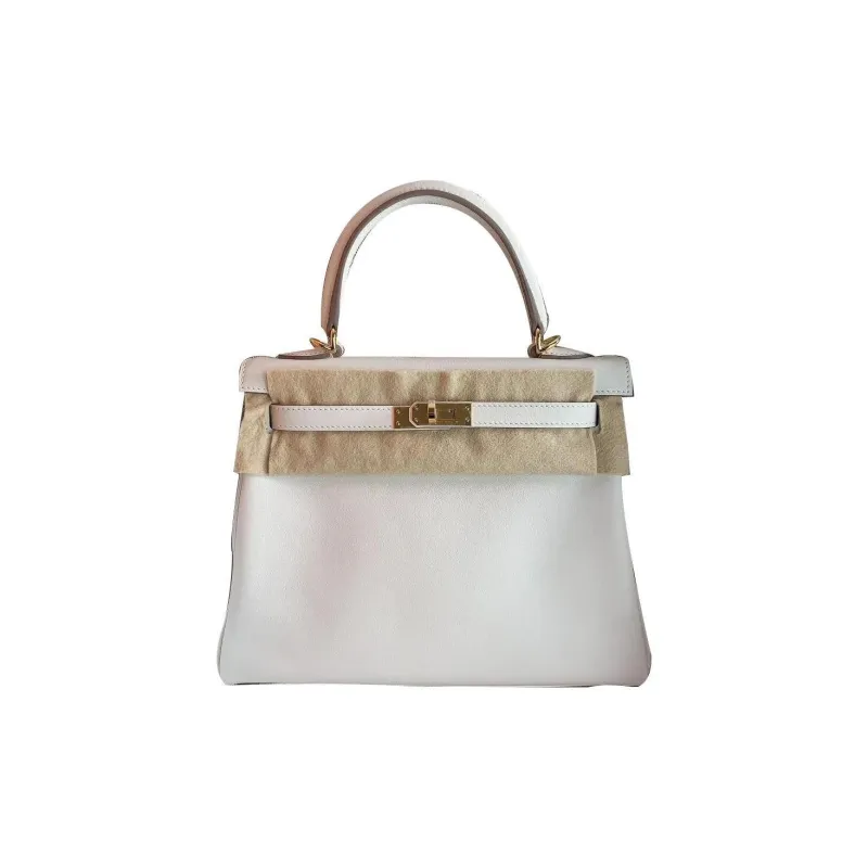 HERMES Kelly Swift Calfskin Kelly Bag Handbags Regular Women's M4 Gris Pale Cream Gray-0