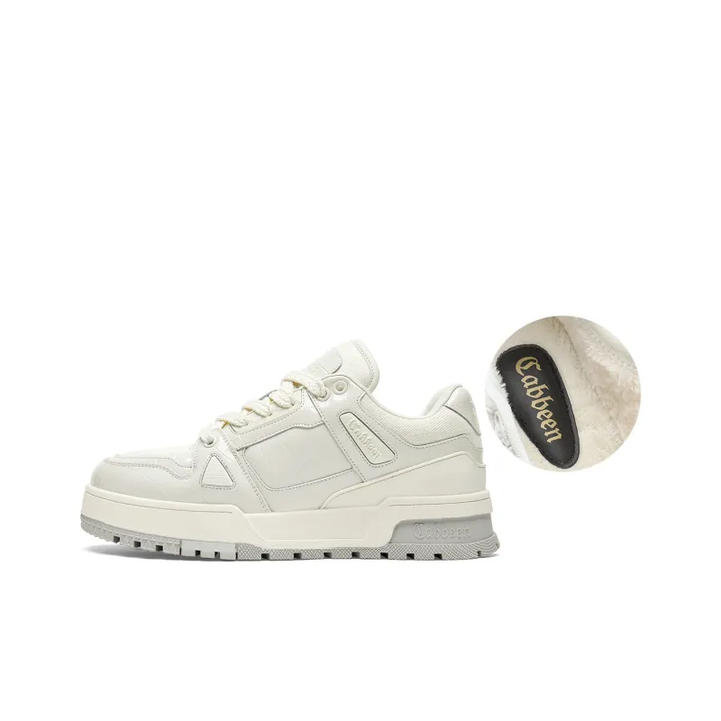Cabbeen Low-Top Skateboard Shoes Men's Classic White Sneakers-19