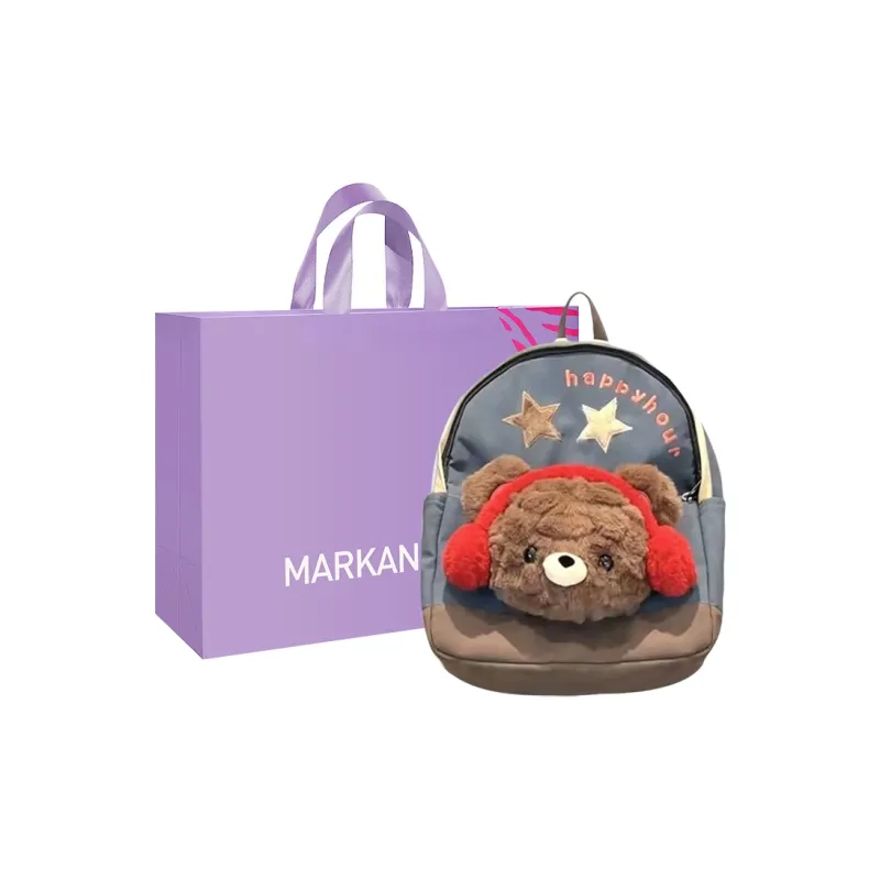 MARKANGARO Nylon Backpack Regular Unisex Red White/Pink Blue-22