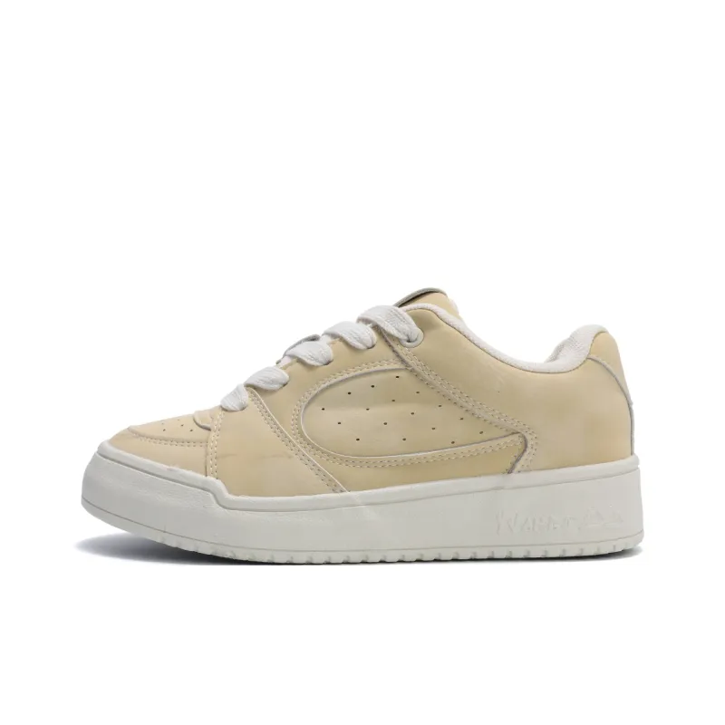 Mengsai Anti-Slip And Wear-Resistant Lightweight Low-Top Skateboard Shoes Women's Almond Yellow-0